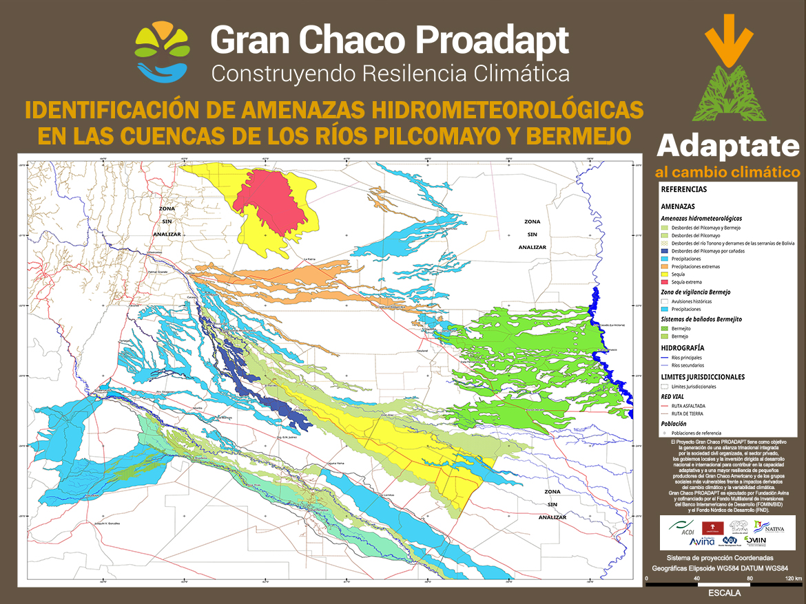Mapa Amenazas Hidrometeorológicas Cuencas Pilcomayo y Bermejo